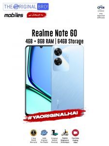 Realme Note 60 - 4GB RAM - 64GB Storage - PTA Approved - 12 Months Warranty - Blue - The Original Bro Mobiles - TOB41
